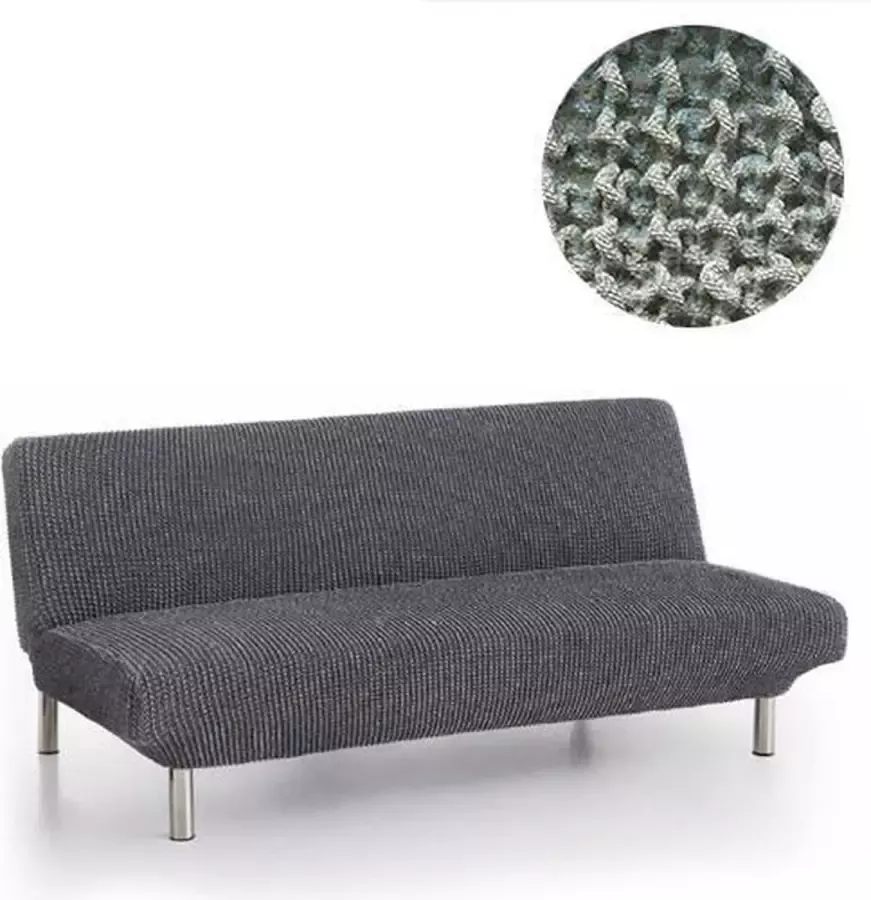 Belmarti Bankhoes Milos Click Clack slaapbank 160cm tot 210cm breed Lichtgrijs Hoge kwaliteit stof met maximale elasticiteit voor slaapbanken Antistatisch van ademend Katoen voor zitten en slapen zonder zweten