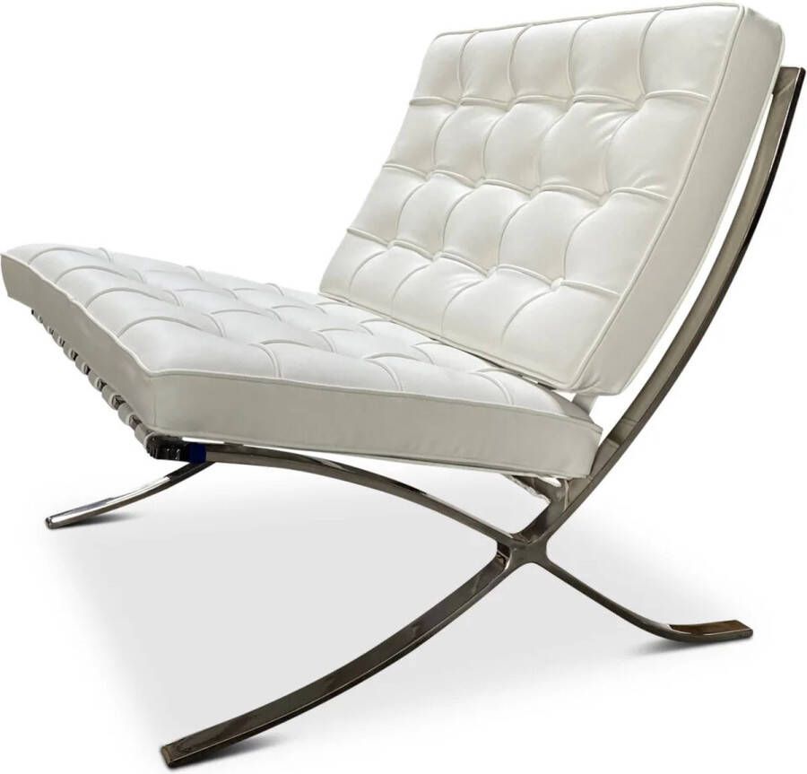 Meubilair Barcelona Chair Wit RVS