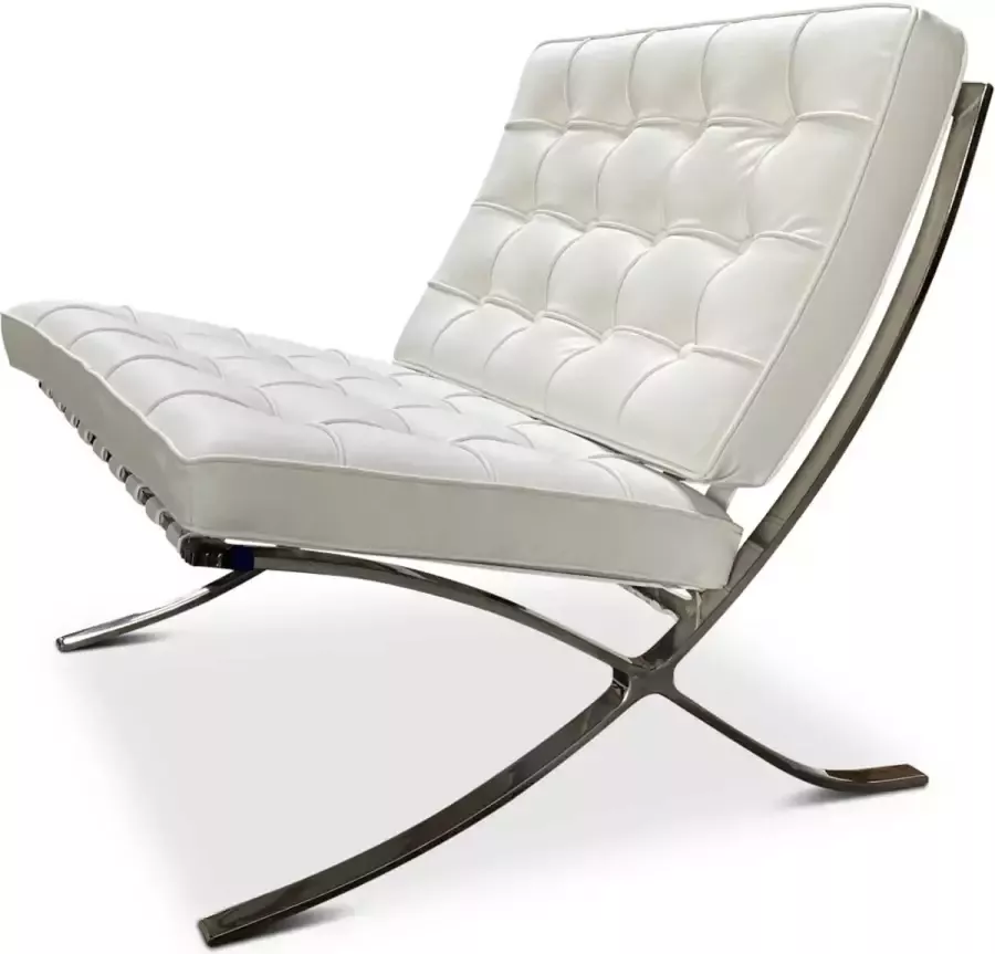 Meubilair Barcelona Chair Wit Fauteuil Stoel Zetel Lounge Leder Premium - Foto 3