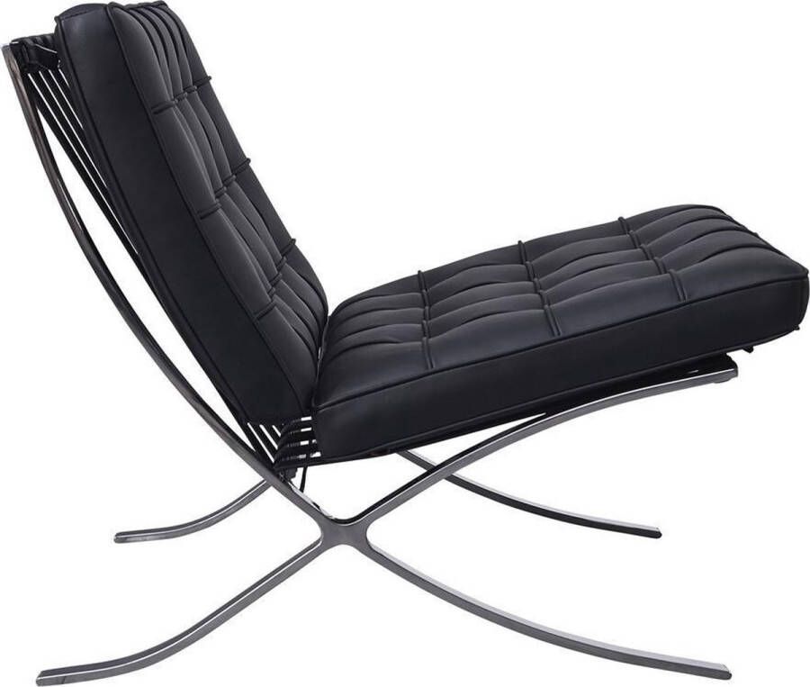 Meubilair Barcelona Chair Zwart Design Fauteuil