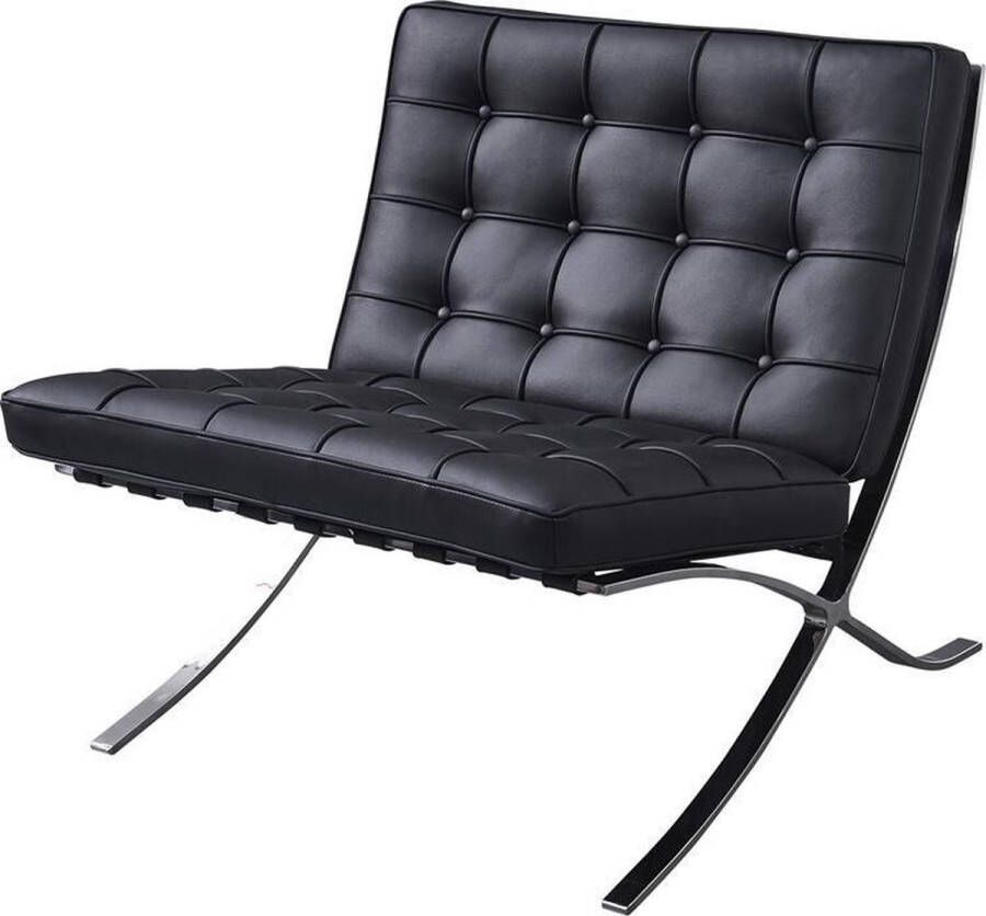 Meubilair Barcelona Chair Zwart Design Fauteuil