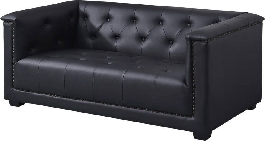 Meubilair Chesterfield Ancora Bank 2 Zits Zwart Leder - Foto 2