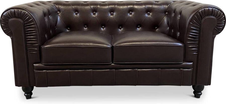 Meubilair Chesterfield Bank 2 Zits Mokka Bruin Design