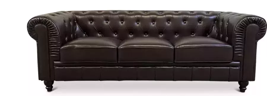Meubilair Chesterfield Bank 3 Zits Bruin Mokka Leer Sofa - Foto 2