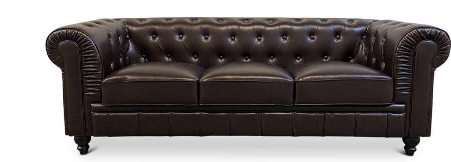 Meubilair Chesterfield Bank 3 Zits Mokka bruin Design