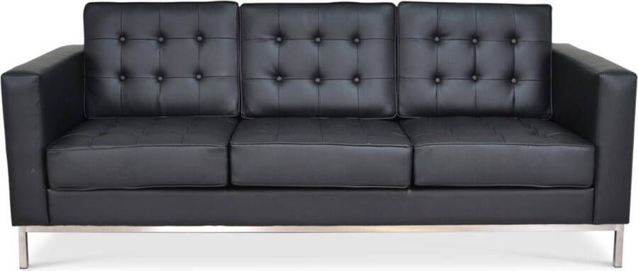 Meubilair Florence Knoll Bank 3 Zits Zwart Leer Design Bank Sofa Zitbank