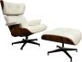 Meubilair Lounge Chair XL + Hocker Meubi Wit Fauteuil Stoel Palissander Set - Thumbnail 1