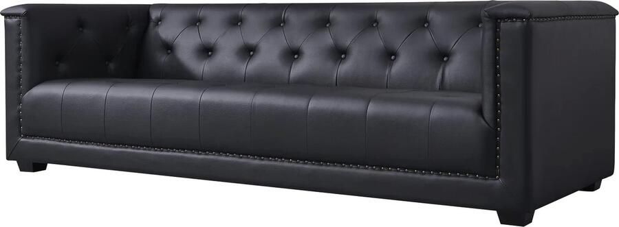 Meubilair Chesterfield Ancora Bank 2 Zits Zwart Leder