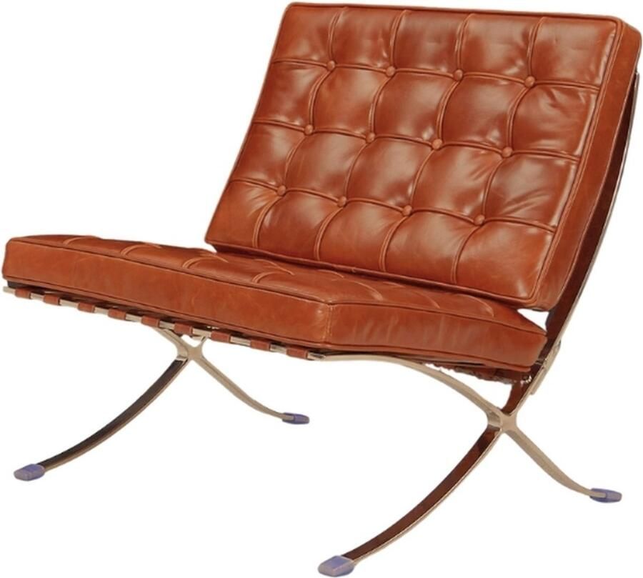 Meubilair Barcelona Chair Cognac Bruin Leer Fauteuil Stoel Zetel Lounge Chair Premium