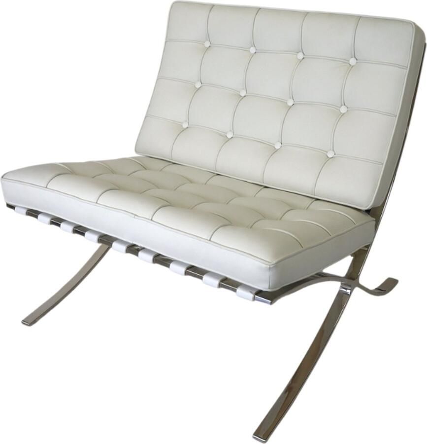 Meubilair Barcelona Chair Wit Fauteuil Stoel Zetel Lounge Leder Premium - Foto 2
