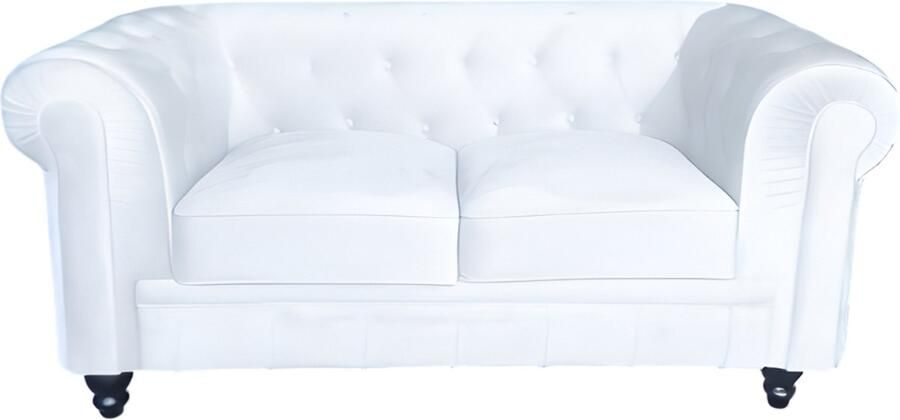 Meubilair Chesterfield Bank 2 Zits Wit Leer Sofa - Foto 2