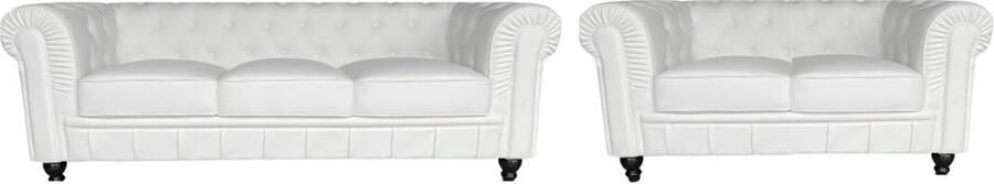 Meubilair Chesterfield Banken Set 2 & 3 Zits Wit Design - Foto 2
