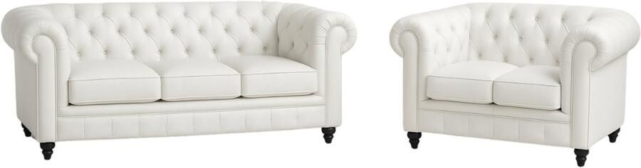Meubilair Chesterfield Banken Set 2 & 3 Zits Wit Design