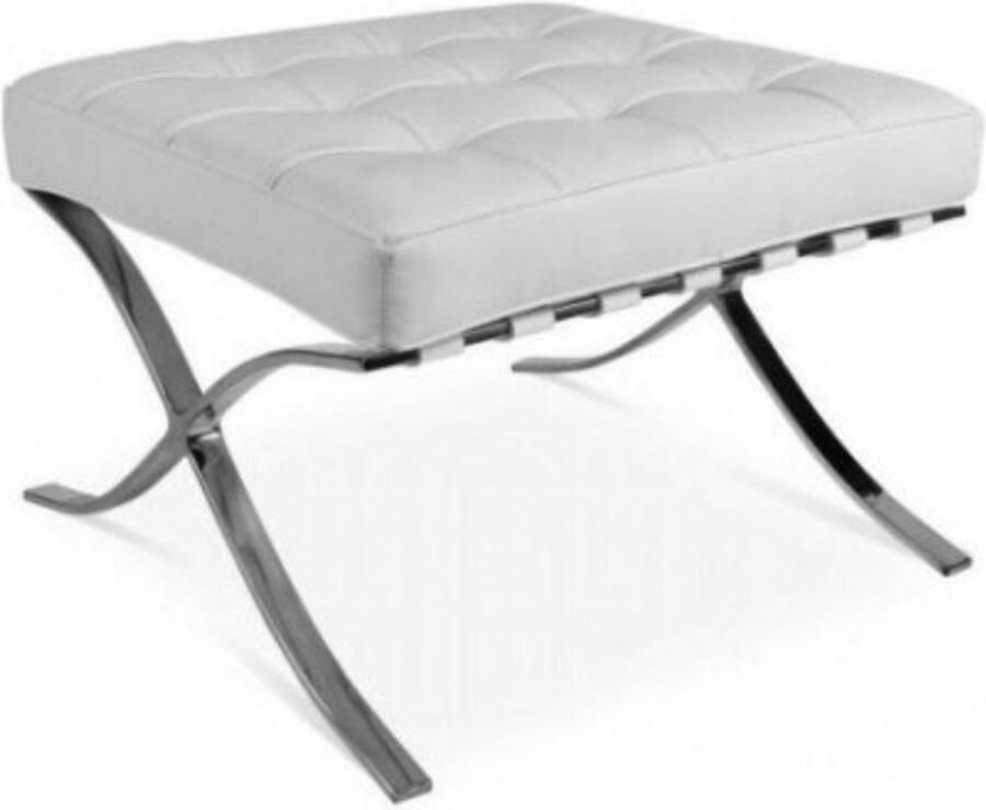 Meubilair Hocker Ottoman Voetenbank Poef Barcelona Chair Wit
