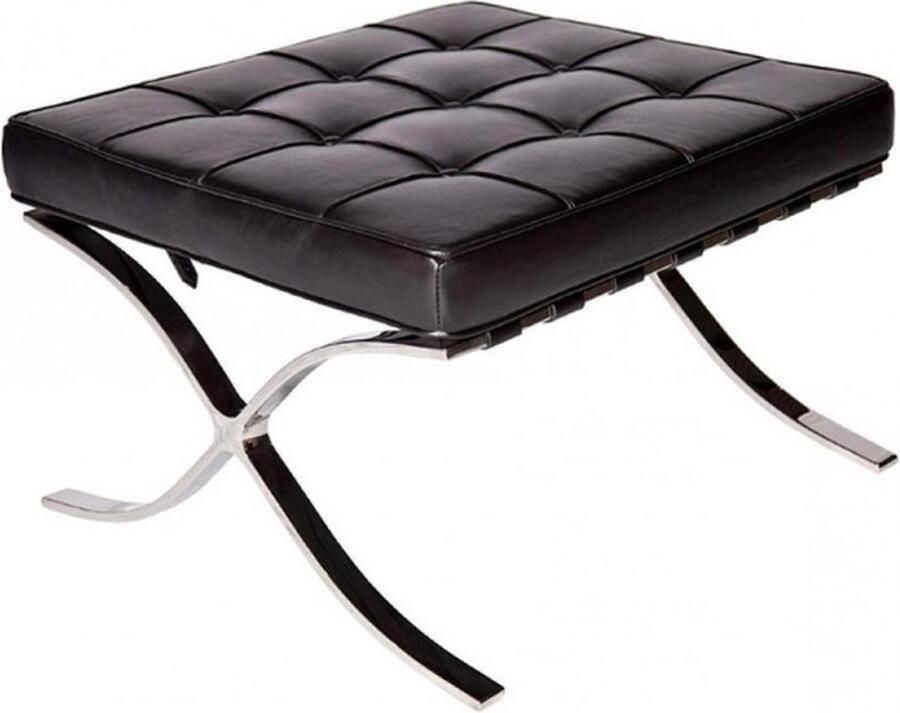 Meubilair Hocker Ottoman Voetenbank Poef Barcelona Chair Zwart