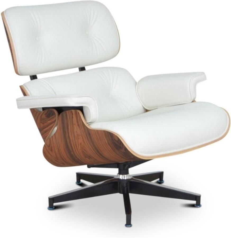 Meubilair Lounge Chair Fauteuil Loungestoel Relaxfauteuil Armchair Chaise Lounge Stoel Wit Leer