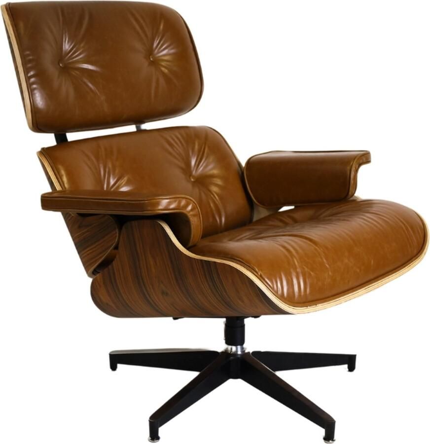 Meubilair Lounge Chair Stoel Fauteuil Relaxfauteuil Leer Bruin Cognac - Foto 2