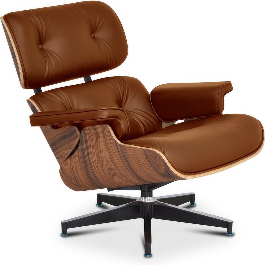 Meubilair Lounge Chair Stoel Fauteuil Relaxfauteuil Leer Bruin Cognac