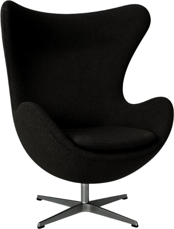 Meubilair Oval Chair Zwart Stof Fauteuil Lounge Chair Stoel Zetel