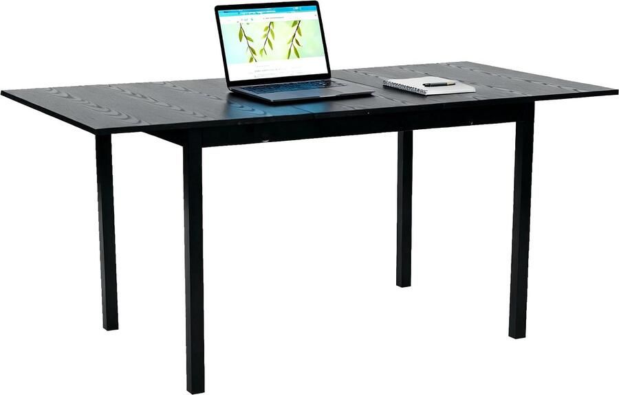 MEUBLE COSY MEUBLES COSY BARI Bureau Uitschuifbaar – Industrieel Design Stabiel Uitschuifbaar – Zwart