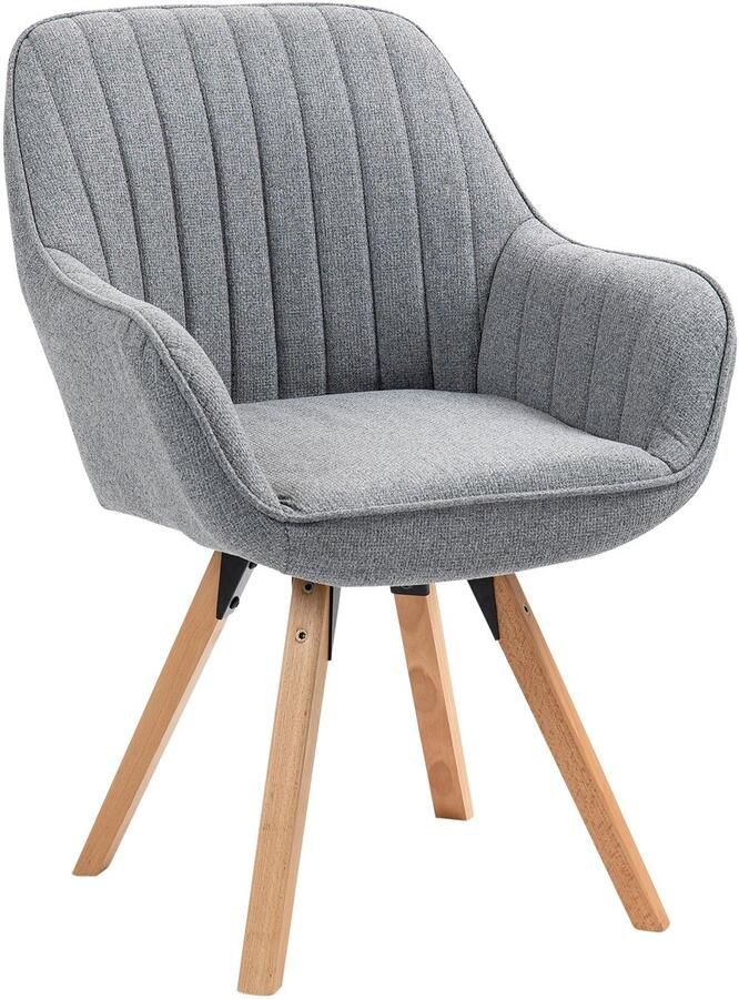 MEUBLE COSY Meubles Cosy – CARSON – 1 draaibare eetkamerstoel – Grijs – Stoffen zitting – 360° draaifunctie