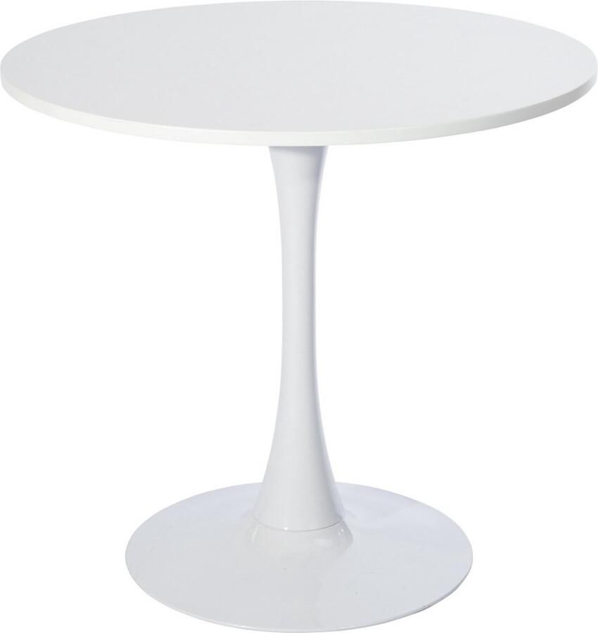 MEUBLE COSY Meubles COSY Eettafel Rond-Vienna wit-80kg Draagkracht- 80cm Ronde Tafel Eethoek poten-Moderne Kleine Eettafel van Massief Hout voor Eetkamer- voor Eetkamer Keuken Woonkamer Eethoek