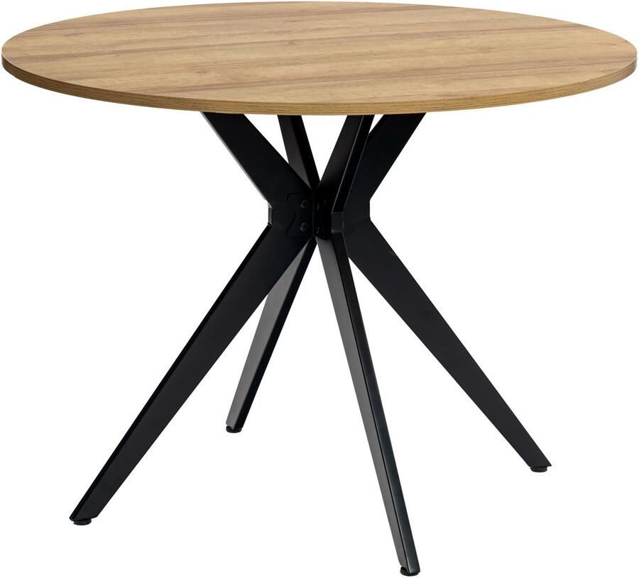 MEUBLE COSY MEUBLES COSY ronde eettafel Eik draagvermogen 80 kg ronde tafel van 80 cm X-Poot -vorm moderne kleine eettafel van massief hout voor de eetkamer geschikt voor eetkamer keuken woonkamer eethoek