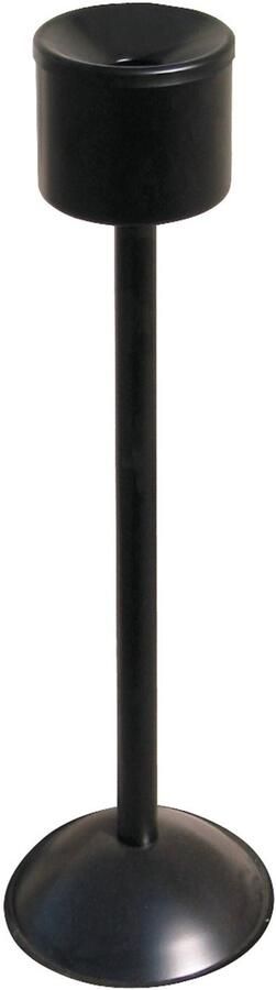 Meva Zelfdovende vrijstaande asbak op zuil binnenzijde zwart diameter 15 cm hoogte 60 cm