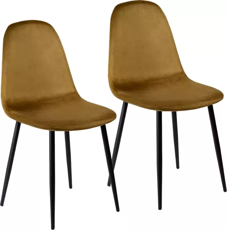 Mevsim Camel Eetkamerstoel Set van 2 100% Velvet Metaalpoot Bruine Eetstoel Woonkamerstoel - Foto 2