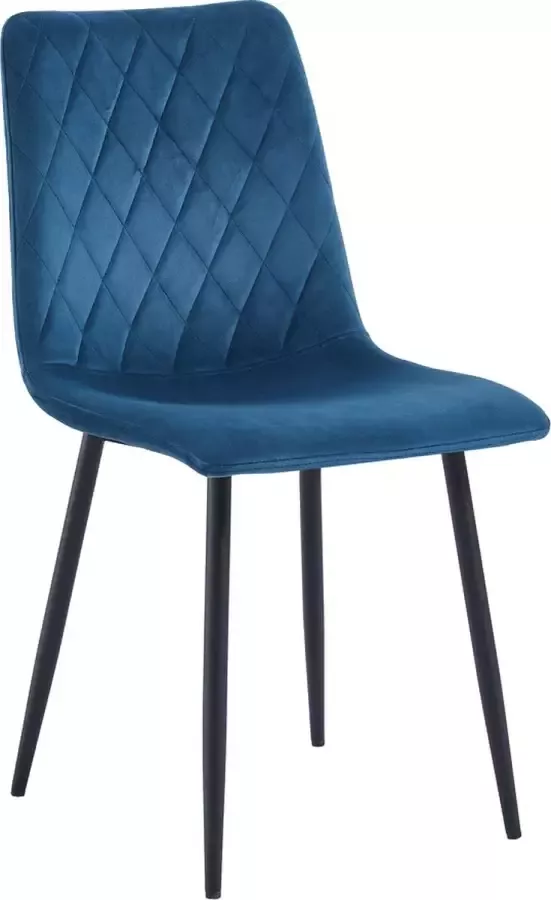 Mevsim Elisia Eetkamerstoel Petrol Velvet Metaalpoot Woonkamerstoel