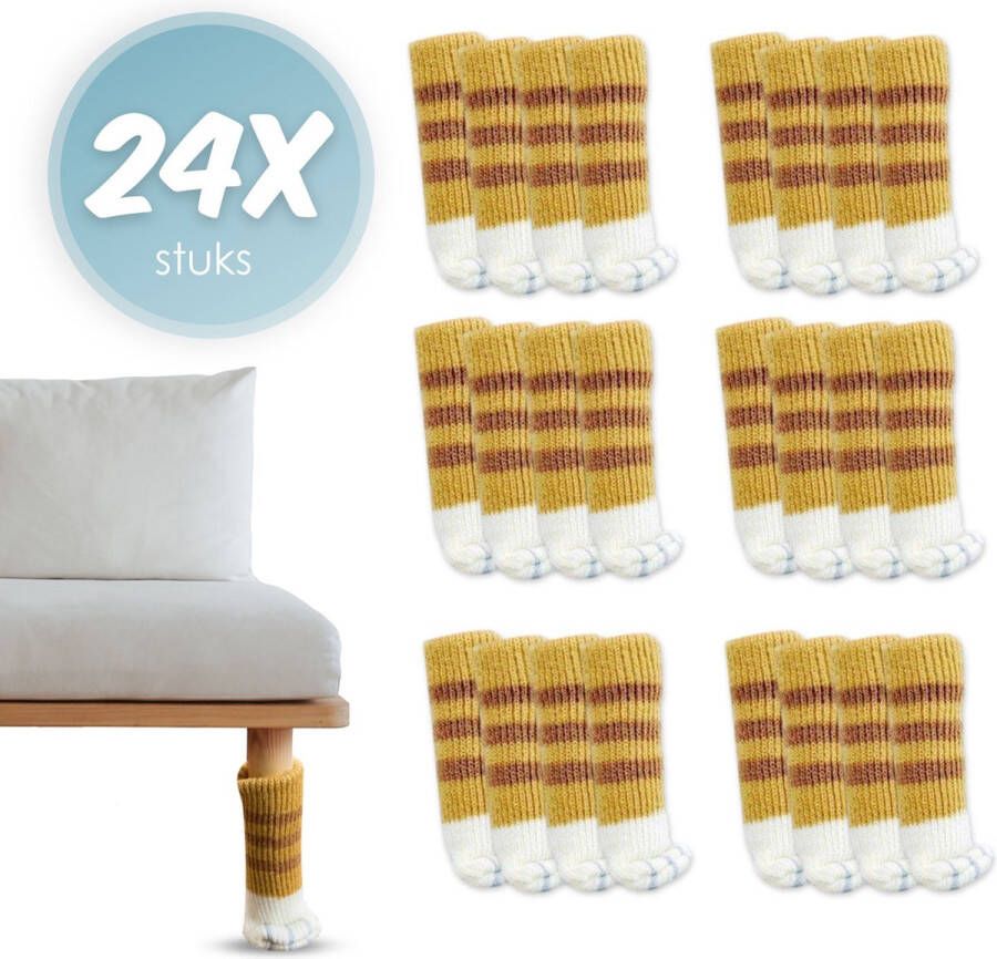 'merkloos'' Stoelpoot beschermers Stoelpoot sokken kat bruin Stoelpoot doppen Kattenpootjes 20 55 MM Anti kras 24 stuks voor 6 stoelen - Foto 2