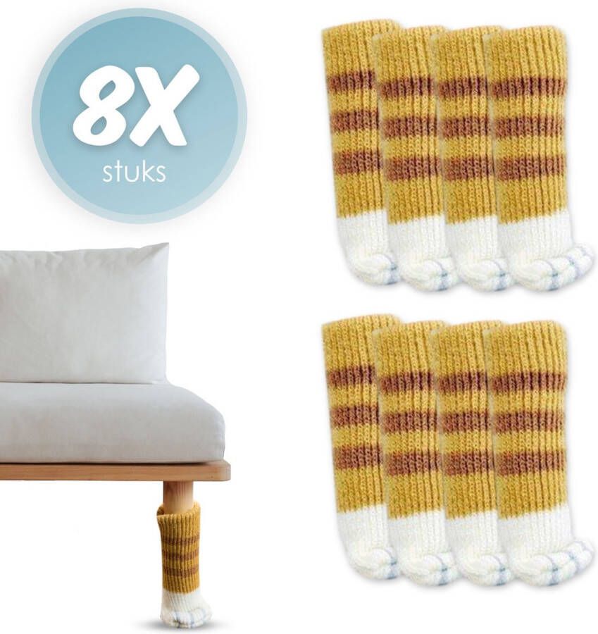 'merkloos'' Stoelpoot beschermers Stoelpoot sokken kat bruin Stoelpoot doppen Kattenpootjes 20 55 MM Anti kras 8 stuks voor 2 stoelen - Foto 2