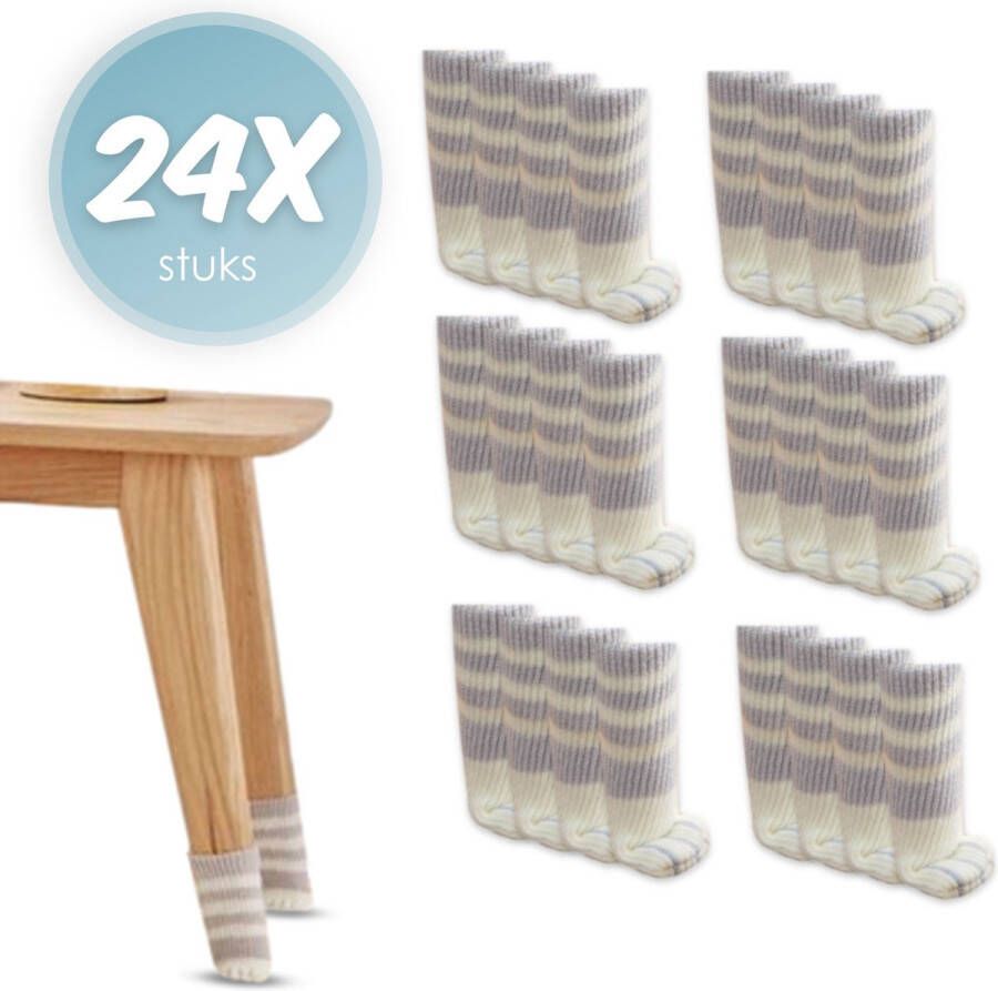 'merkloos'' Stoelpoot beschermers Stoelpoot sokken kat grijs Stoelpoot doppen Kattenpootjes 20 55 MM Anti kras 24 stuks voor 6 stoelen