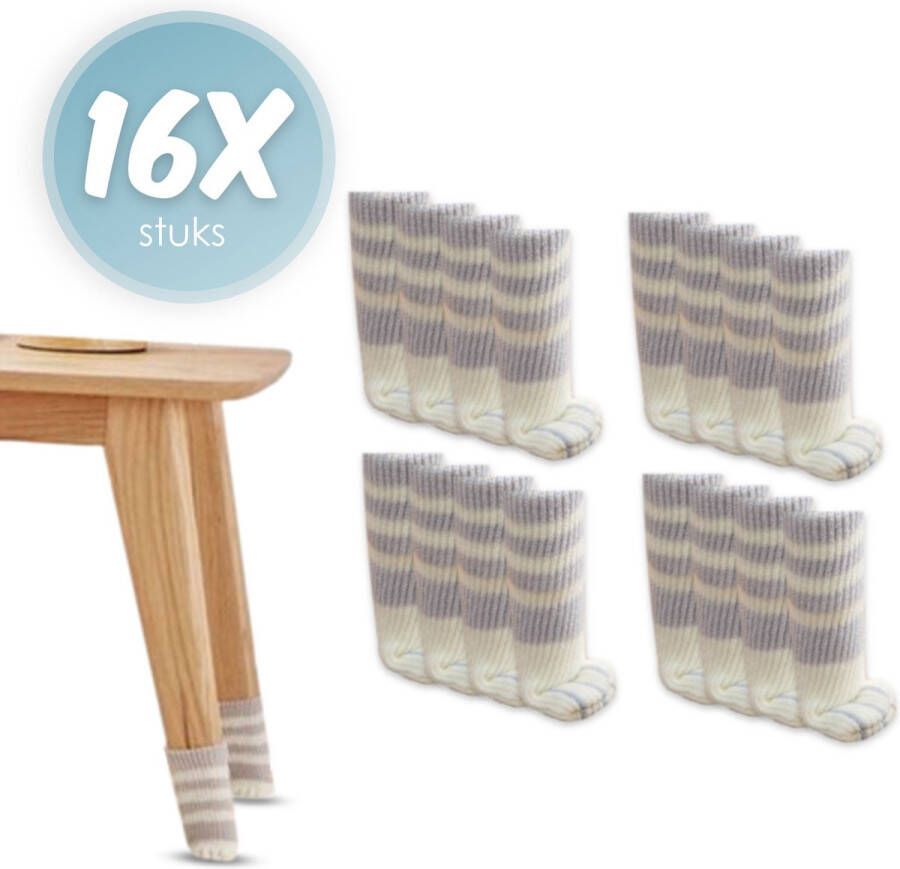 'merkloos'' Stoelpoot beschermers Stoelpoot sokken kat grijs Stoelpoot doppen Kattenpootjes 20 55 MM Anti kras 16 stuks voor 4 stoelen