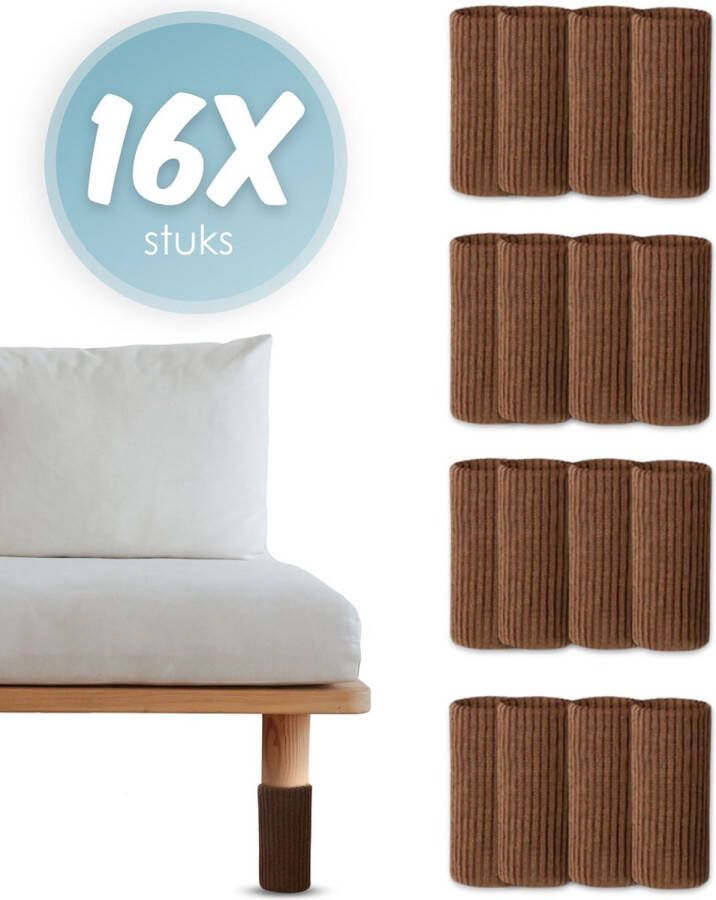'merkloos'' Stoelpoot beschermers Stoelpoot sokken Stoelpoot doppen Bruin 20 55 MM Anti kras 16 stuks voor 4 stoelen
