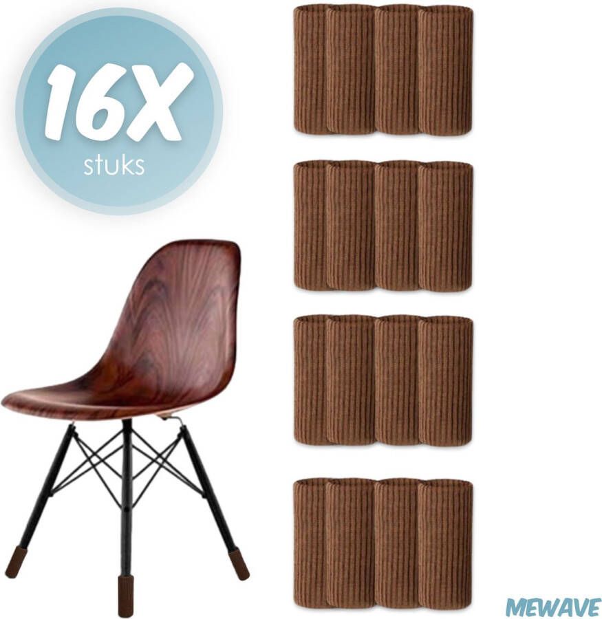 Mewave © Stoelpoot beschermers Stoelpoot sokken Stoelpoot doppen Bruin 20 55 MM Anti kras 16 stuks voor 4 stoelen