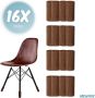 'merkloos'' Stoelpoot beschermers Stoelpoot sokken Stoelpoot doppen Bruin 20 55 MM Anti kras 16 stuks voor 4 stoelen - Thumbnail 2