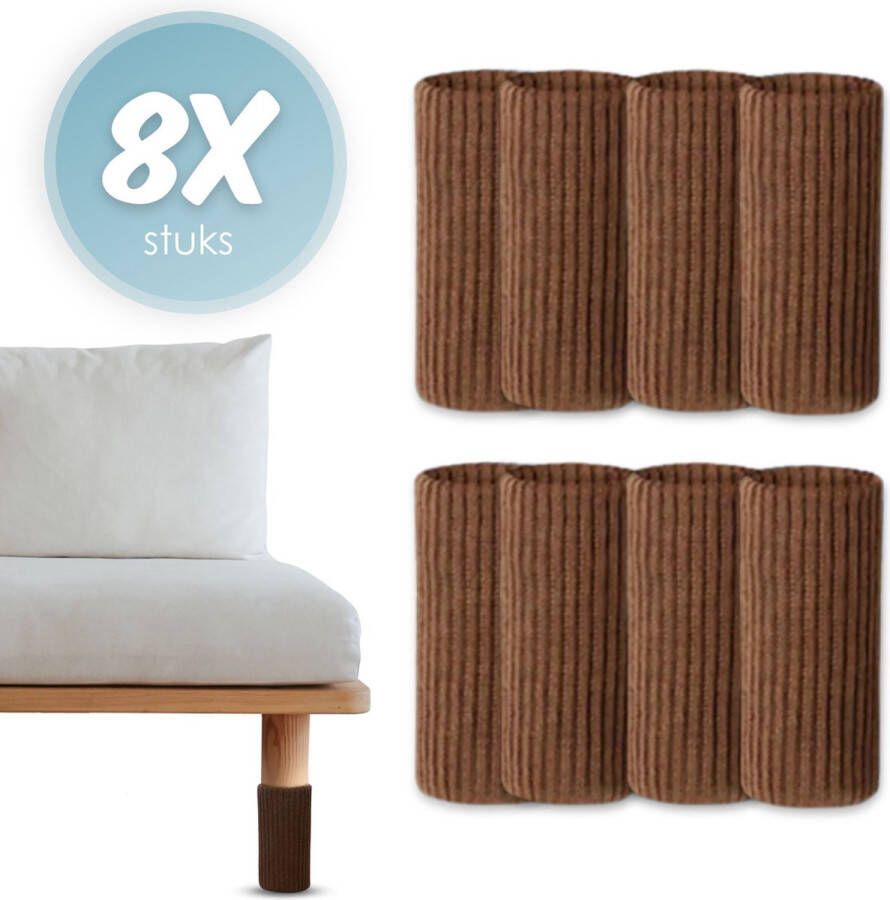 'merkloos'' Stoelpoot beschermers Stoelpoot sokken Stoelpoot doppen Bruin 20 55 MM Anti kras 8 stuks voor 2 stoelen