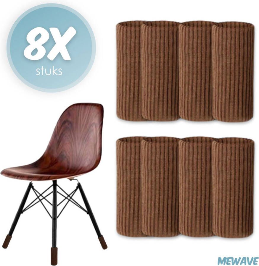 Mewave © Stoelpoot beschermers Stoelpoot sokken Stoelpoot doppen Bruin 20 55 MM Anti kras 8 stuks voor 2 stoelen