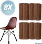 'merkloos'' Stoelpoot beschermers Stoelpoot sokken Stoelpoot doppen Bruin 20 55 MM Anti kras 8 stuks voor 2 stoelen - Thumbnail 2