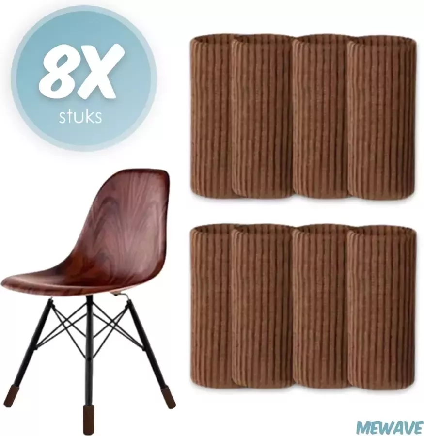 'merkloos'' Stoelpoot beschermers Stoelpoot sokken Stoelpoot doppen Bruin 20 55 MM Anti kras 8 stuks voor 2 stoelen - Foto 2