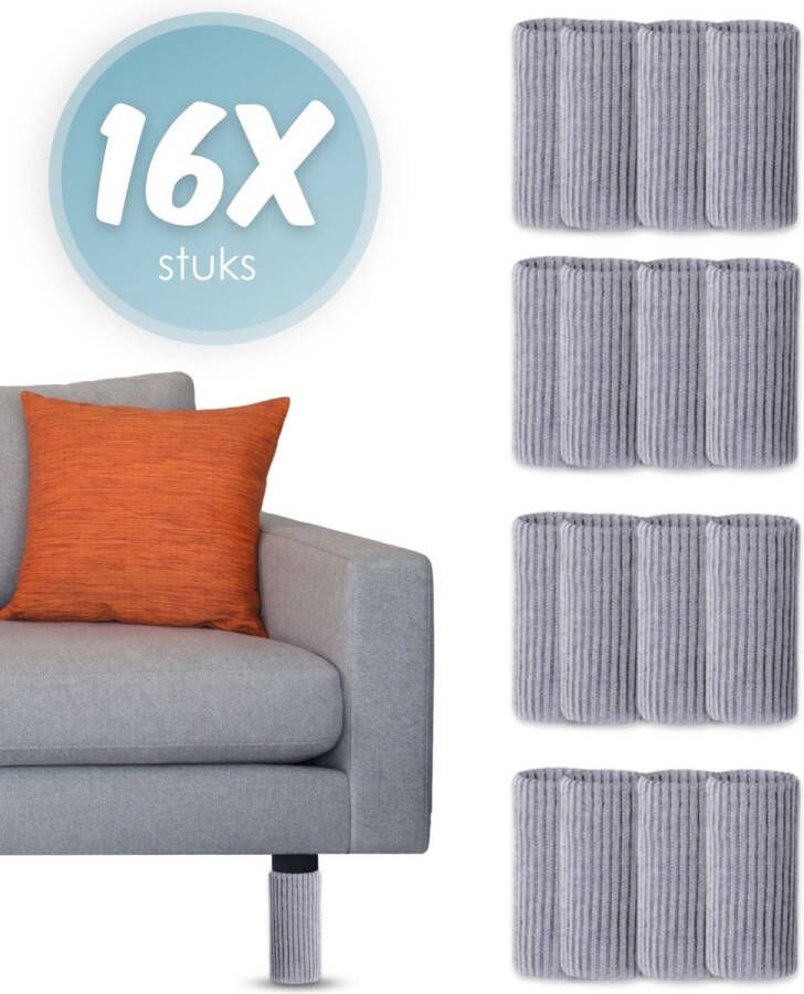 'merkloos'' Stoelpoot beschermers Stoelpoot sokken Stoelpoot doppen Grijs 20 55 MM Anti kras 16 stuks voor 4 stoel