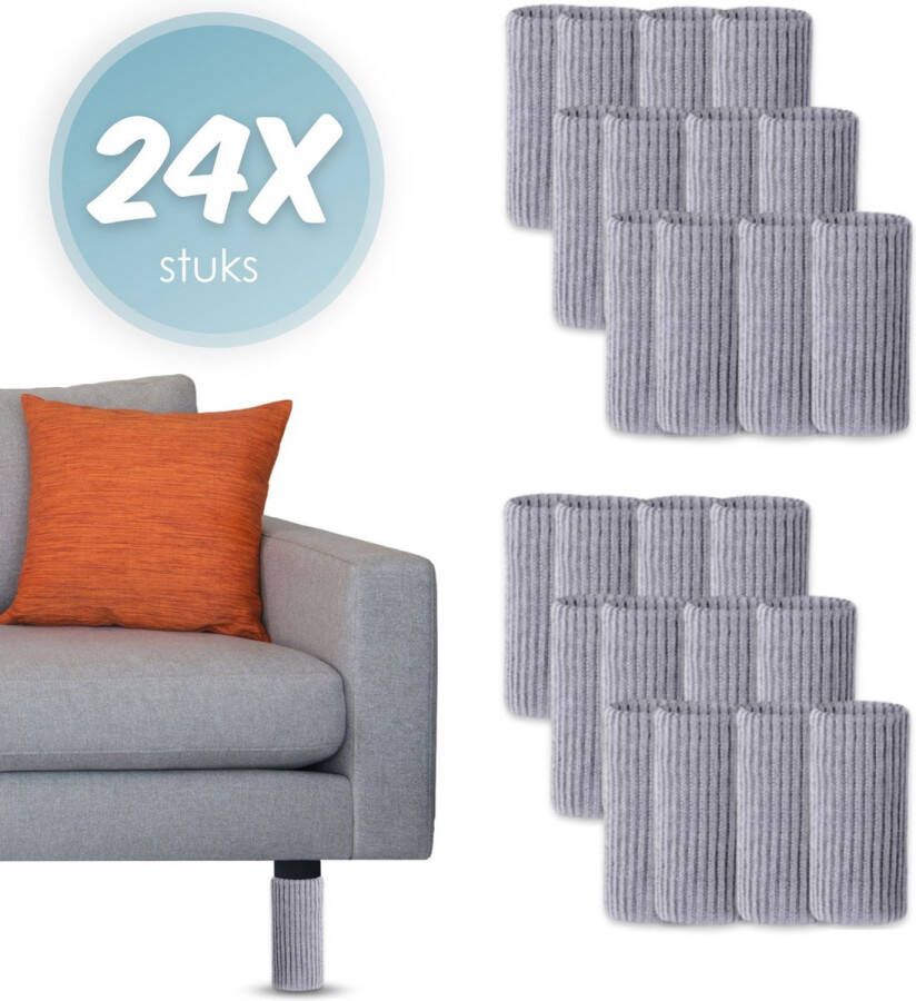 'merkloos'' Stoelpoot beschermers Stoelpoot sokken Stoelpoot doppen Grijs 20 55 MM Anti kras 24 stuks voor 6 stoel