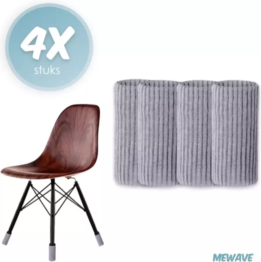 Mewave © Stoelpoot beschermers Stoelpoot sokken Stoelpoot doppen Grijs 20 55 MM Anti kras 4 stuks voor 1 stoel - Foto 2