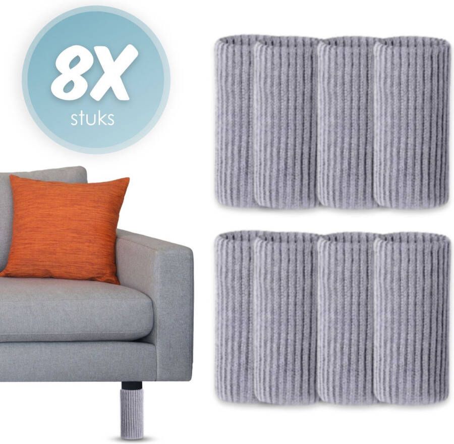 'merkloos'' Stoelpoot beschermers Stoelpoot sokken Stoelpoot doppen Grijs 20 55 MM Anti kras 8 stuks voor 2 stoelen