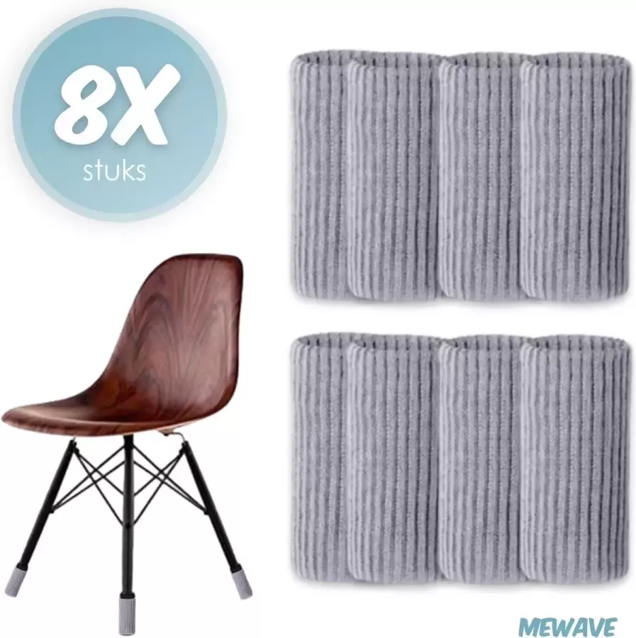 'merkloos'' Stoelpoot beschermers Stoelpoot sokken Stoelpoot doppen Grijs 20 55 MM Anti kras 8 stuks voor 2 stoelen - Foto 2