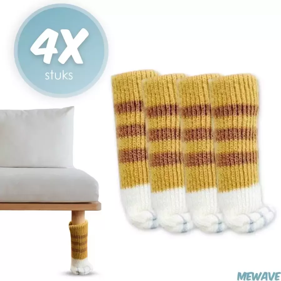 Mewave © Stoelpoot beschermers Stoelpoot sokken kat bruin Stoelpoot doppen Kattenpootjes 20 55 MM Anti kras 4 stuks voor 1 stoel - Foto 4