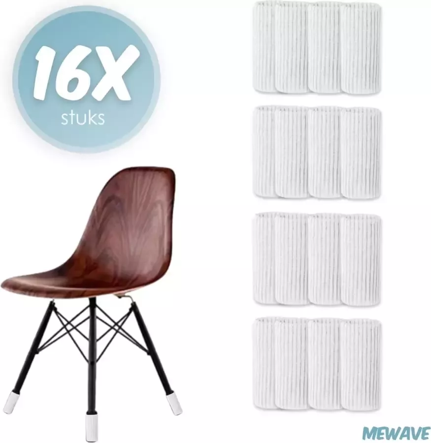 'merkloos'' Stoelpoot beschermers Stoelpoot sokken Stoelpoot doppen Wit 20 55 MM Anti kras 16 stuks voor 4 stoelen - Foto 2