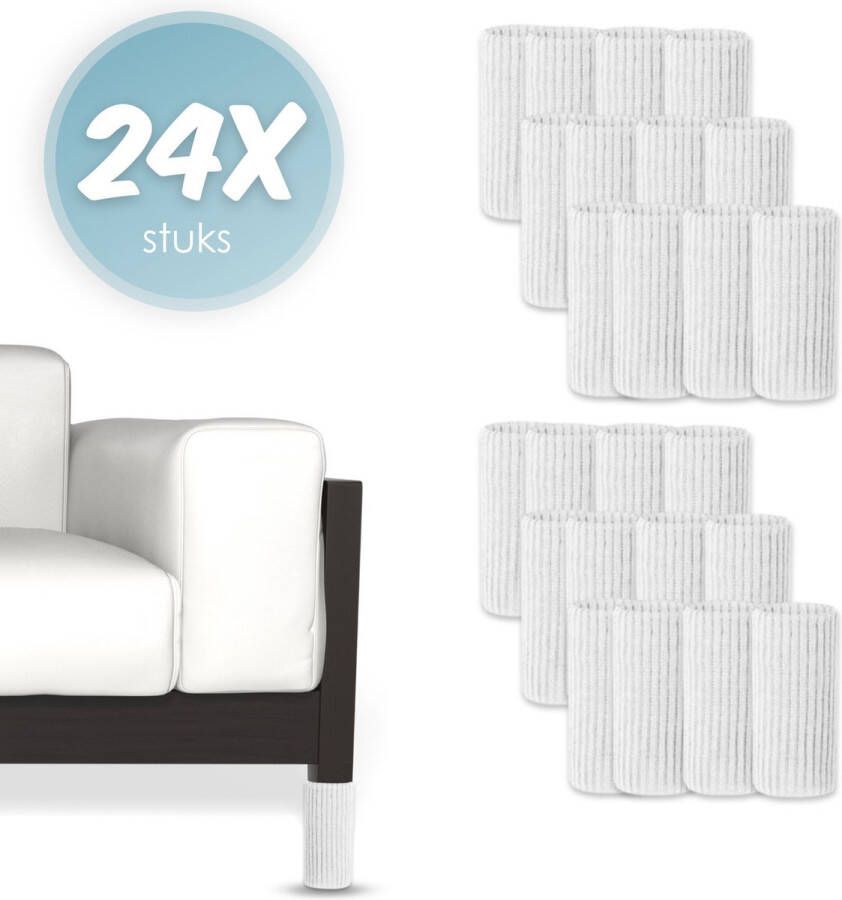 'merkloos'' Stoelpoot beschermers Stoelpoot sokken Stoelpoot doppen Wit 20 55 MM Anti kras 24 stuks voor 6 stoelen