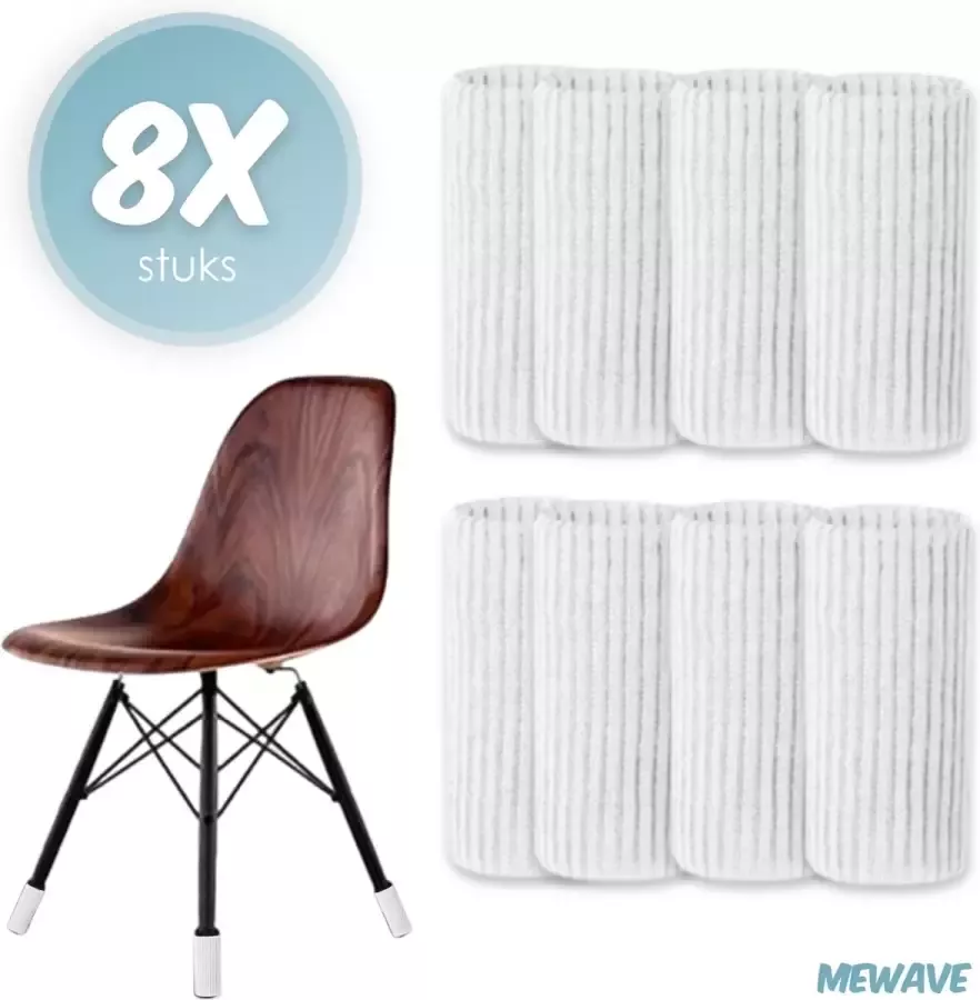 'merkloos'' Stoelpoot beschermers Stoelpoot sokken Stoelpoot doppen Wit 20 55 MM Anti kras 8 stuks voor 2 stoelen - Foto 2